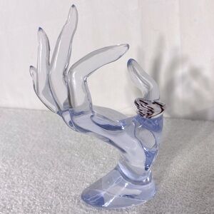 Vintage Art Glass Handmade Burgundy White Band Ring